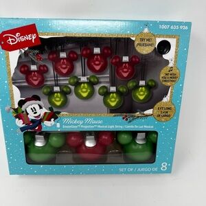 NEW Disney Christmas Mickey Mouse Projection Musical Light String LED 8.2' Ft